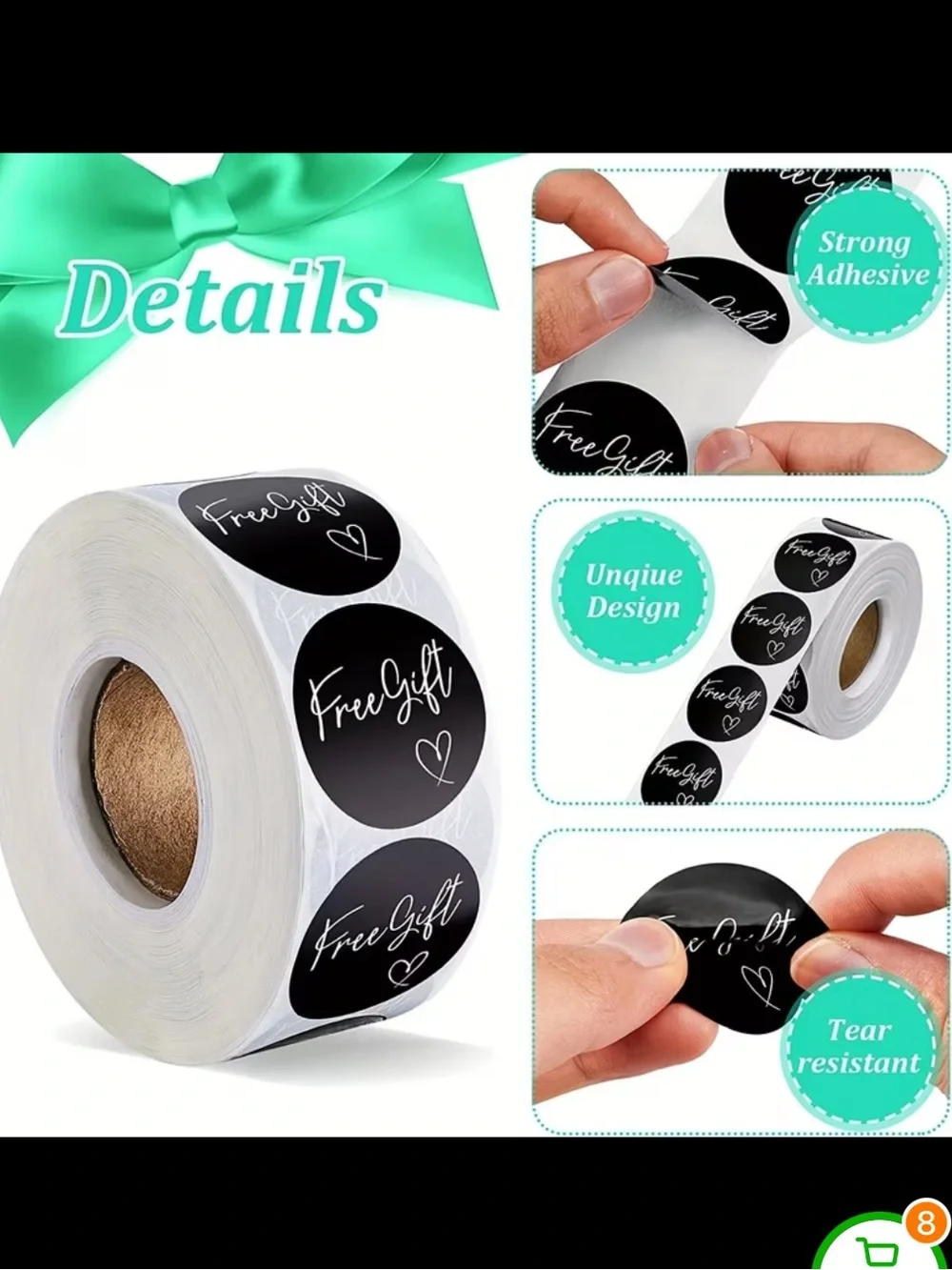 “Free Gift” Round Sticker Rolls- 500 Stickers- Buyer’s Choice